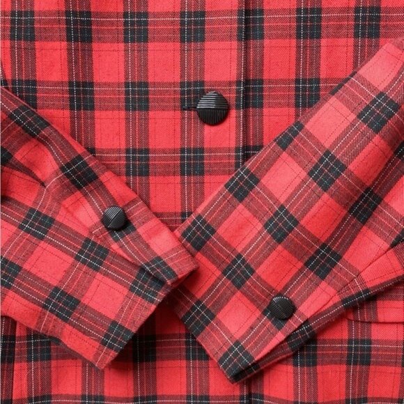 Vintage Sweetbriar Red & Black Plaid Button-Up Blazer Jacket Size 6 - Picture 7 of 9
